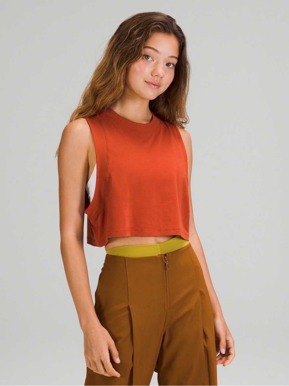 lululemon Rust Orange Cropped Tank